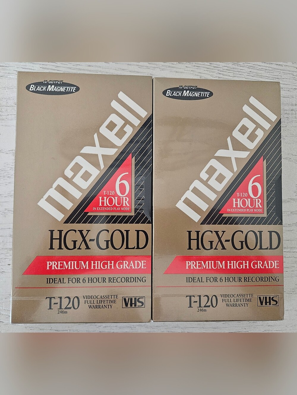 Maxell HGX-Gold T-120 6 Hour Premium High Grade Blank VHS Tapes Lot of 2